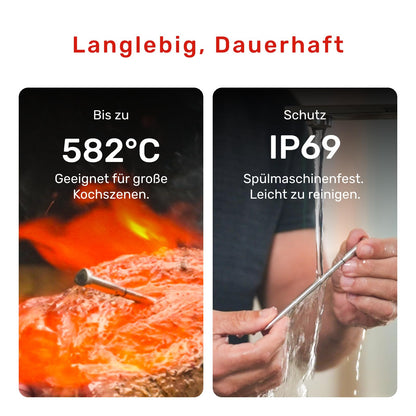 Meatmeet S Pro Fleischthermometer kabellos mit Bluetooth, 6 Sensoren