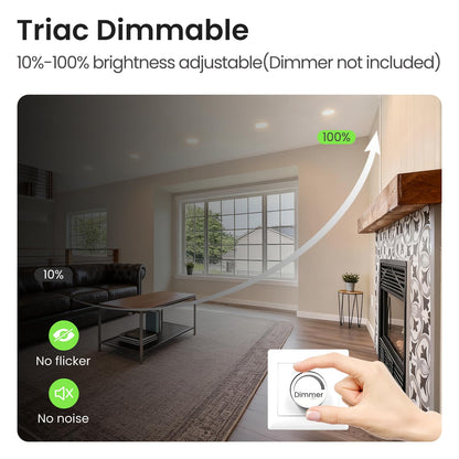ALUSSO LED Einbaustrahler 68mm, 5W dimmbar, 3CCT, IP44, 10 Stück