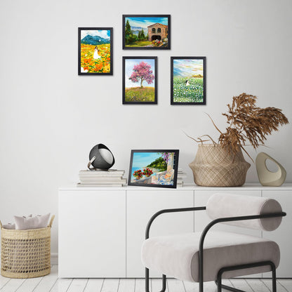 Giftgarden Bilderrahmen A4 Schwarz, 12er-Set für Wand und Tisch