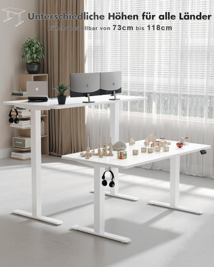 Devoko Elektrischer Steh-Sitz Schreibtisch – 100x60cm Weiss