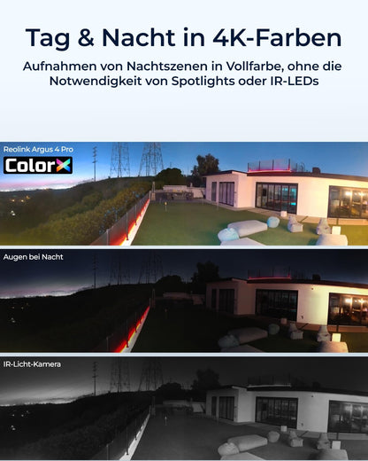 Reolink Argus 4 Pro 4K Solar Überwachungskamera mit Solarpanel