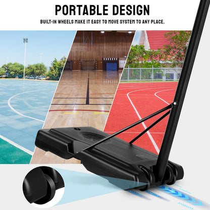 LIFERUN Basketballkorb Outdoor Verstellbar 230-305cm – 110x70cm