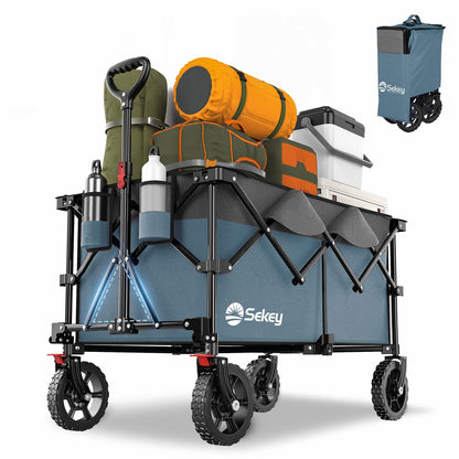 Sekey XXL Plus Faltbarer Bollerwagen 200L 200KG - Blau. Blauer Falt-Bollerwagen. Transportiert Lasten bei Ausflügen oder Einkäufen.
