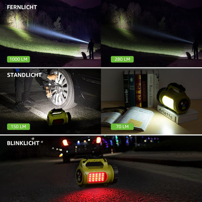 Lepro LED Handscheinwerfer 1000 Lumen, wiederaufladbar mit Powerbank