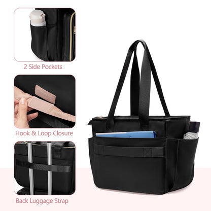 Prokva Lehrertasche mit Akkordeon-Aktenfach - Schwarz