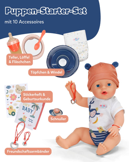 BABY Born Emma Babypuppe 43 cm, Dschungel-Style, 10 Funktionen
