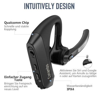 Conambo K21 Bluetooth Headset mit Mikrofon und Geräuschunterdrückung