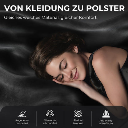 Dowinx Titan Gaming Stuhl mit Fussstütze, Mikrofaser-Velours, Schwarz