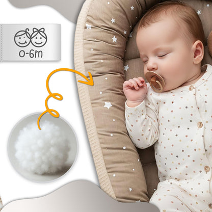 Totsy Baby Babynest Kokon 50x90 cm Baumwolle beige mit weissen Sternen
