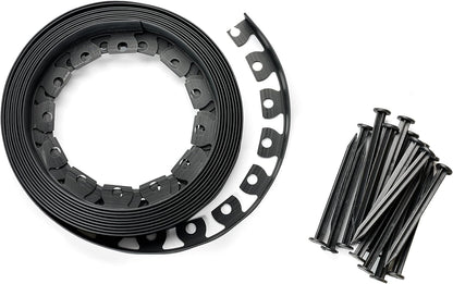 WDB Flexible Rasenkante aus Kunststoff, 20 m, schwarz, inkl. 40 Nägel