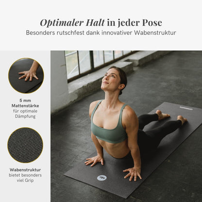 Lotuscrafts Yogamatte MUDRA, 5 mm, rutschfest, 183 x 60 cm