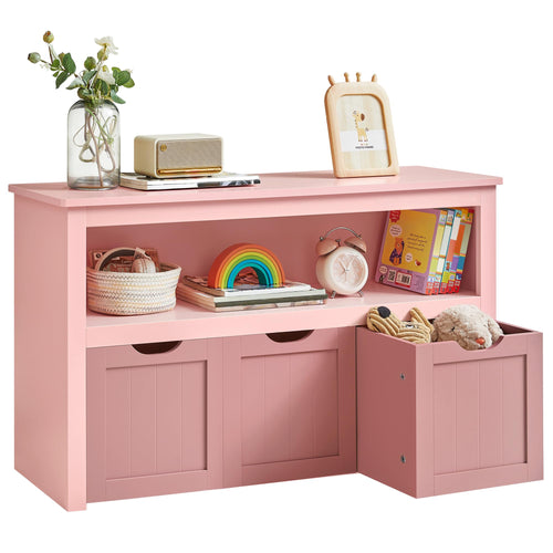 VASAGLE LHS380R02 Kinderregal Spielzeugaufbewahrung - Pastellrosa. Pastellrosa Fächerregal zur Spielzeugaufbewahrung.
