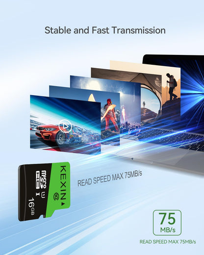 KEXIN Micro SD Karte 16GB 10er Pack, UHS-I U1 Class 10 mit SD-Adapter