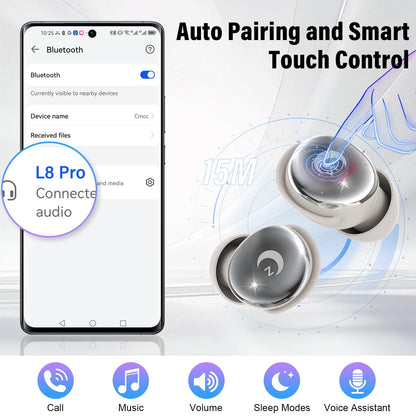 VEKJ L8 Pro Schlafkopfhörer Bluetooth 5.4 In-Ear Kopfhörer kabellos