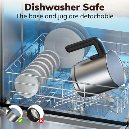 Morpilot Milchaufschäumer Elektrisch 6-in-1 500 ml Edelstahl Schwarz