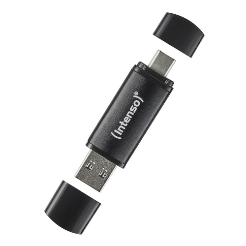 Intenso Flex Line USB-Stick 256 GB, USB-C & USB-A, Schwarz – Dual-Stick mit Aluminiumgehäuse