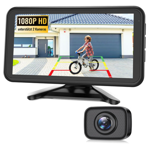 AUTO-VOX W12 Rückfahrkamera Kabellos 5" LCD 1080P, schwarz, für kabellose 1080P-Videoübertragung beim Einparken.
