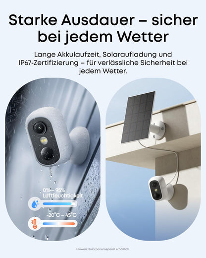 eufy eufyCam C35 Überwachungskamera, 2er-Pack, Farbnachtsicht, weiss
