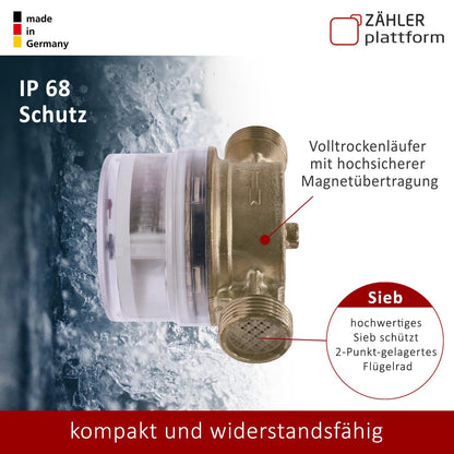 Zähler Plattform Zapfhahn-Wasserzähler Qn 1,5 110 mm 3/4 Zoll