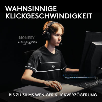 Logitech G PRO X2 SUPERSTRIKE LIGHTSPEED Gaming-Maus, weiss