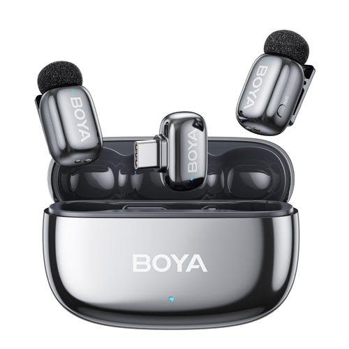 BOYA mini 2 Kabelloses Lavalier-Mikrofon für iPhone und Android, 5 g leicht, mit Ladecase