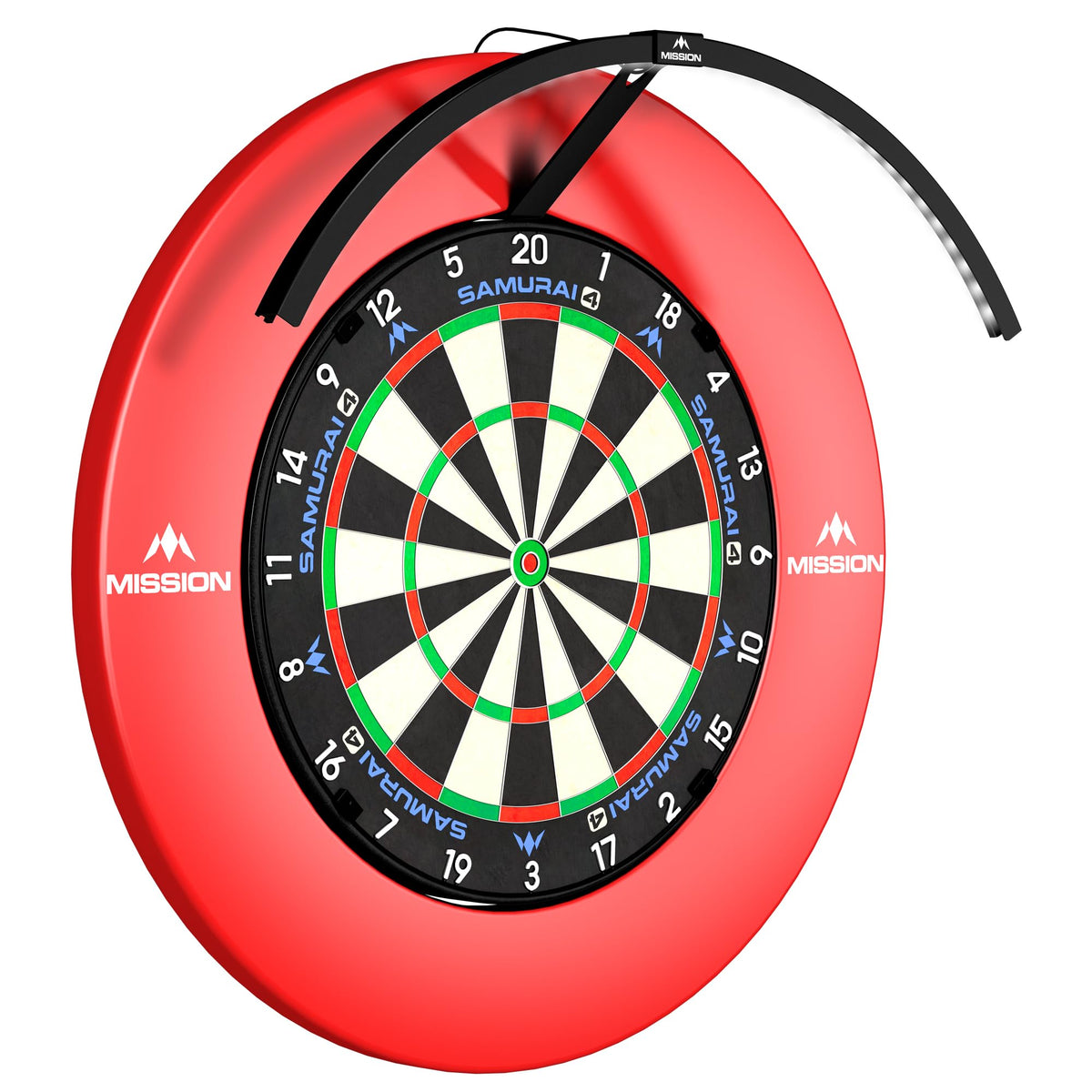 Mission Darts Torus 120 LED Dartscheiben-Beleuchtung USB-C schwarz, offener 120°-Rahmen