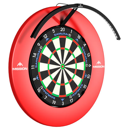 Mission Darts Torus 120 LED Dartscheiben-Beleuchtung USB-C schwarz, offener 120°-Rahmen