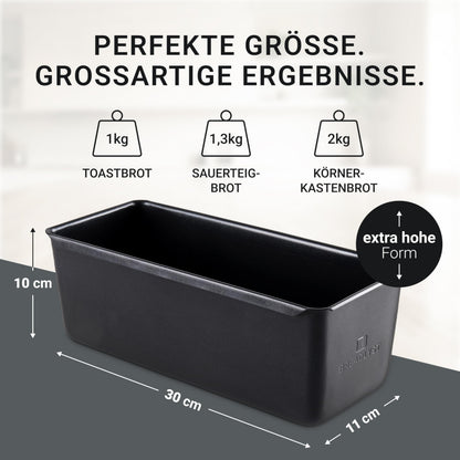 BREADLYST Brotbackform mit Deckel, Kastenform aus Kohlenstoffstahl