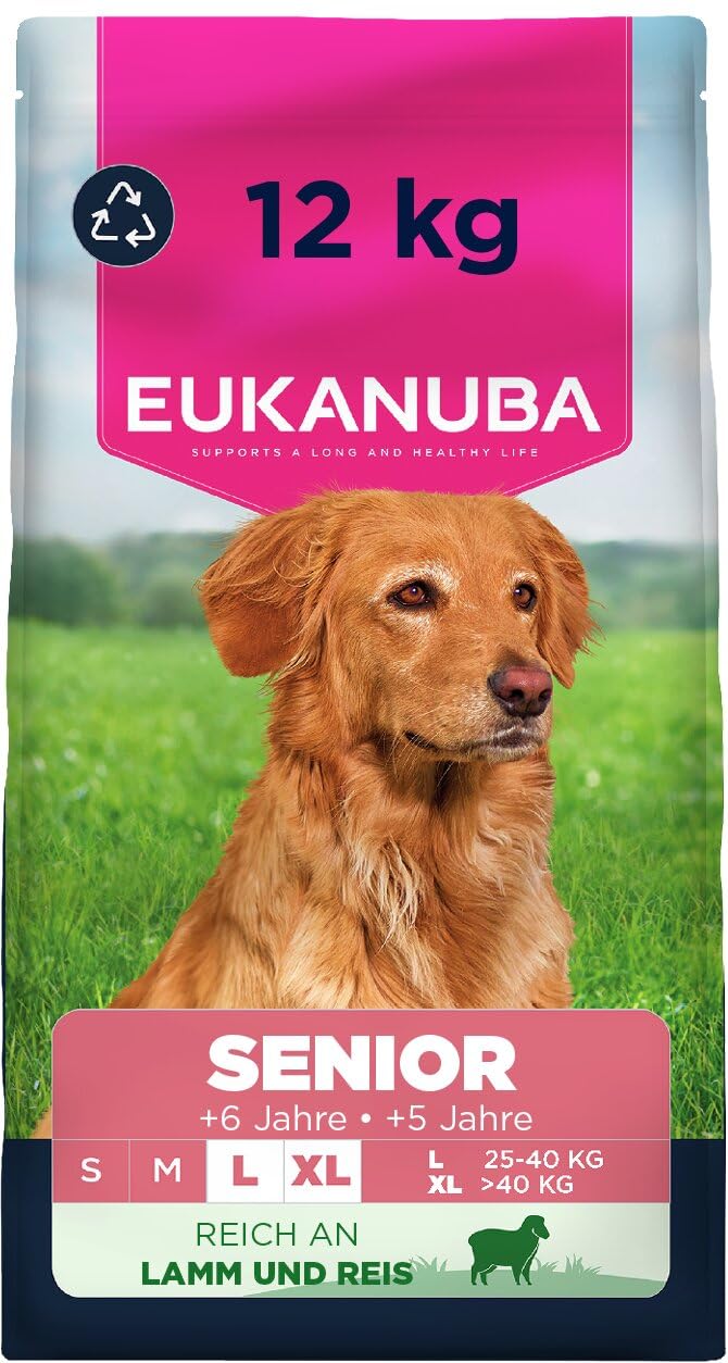 Eukanuba Senior Hundefutter mit Lamm und Reis für grosse Rassen 12 kg Trockenfutter