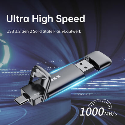 SSK Tragbare Externe SSD 512 GB – USB 3.2 Gen 2 (1000 MB/s)