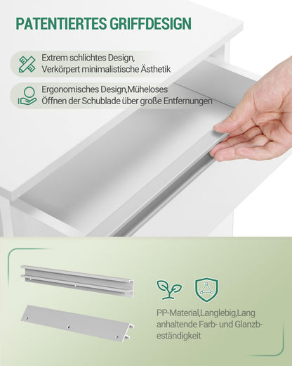 Hzuaneri Rollcontainer FC55503X, Aktenschrank mit 5 Schubladen, weiss