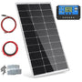 100W Mono Solarpanel Kit – 12V inkl. 20A Laderegler: Rechteckiges, dunkles Monokristallin-Panel. Erzeugt Solarenergie für 12V-Batterieladung.