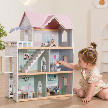 Giant bean Holz Puppenhaus – 80 cm hoch, mit Aufzug und Licht