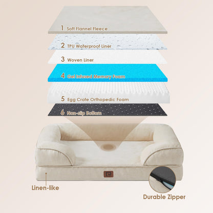 EHEYCIGA Orthopädisches Hundebett Grosse Hunde Beige - 112x81cm