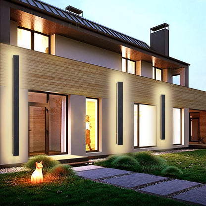 Wandleuchte Villa LED Aussen/Innen IP65 – Schwarz 80cm Warmweiss