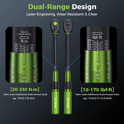 ETOOLAB Drehmomentschlüssel Set 1/4 Zoll, 1-26 Nm, 25-teilig