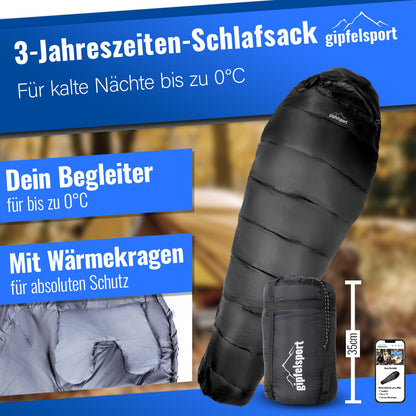 Gipfelsport Ultraleicht Mumienschlafsack - 3 Jahreszeiten -10°C