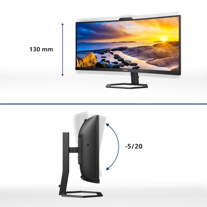 PHILIPS 34E1C5600AM 34 Zoll WQHD Curved Monitor - Schwarz