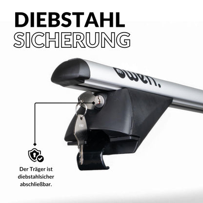 Owen Dachträger Universal 135 cm – Aluminium Relingträger bis 90 kg