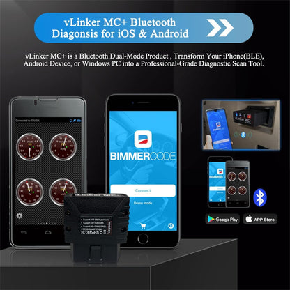 vLinker MC+ OBD2 Bluetooth Scanner Diagnosegerät für iPhone & Android