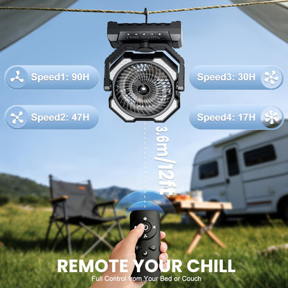 Ateroll Camping Ventilator mit Sprühnebel, 20000 mAh Akku und LED