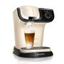 Tassimo My Way 2 TAS6507 Kapselmaschine - Creme. Kompaktes creme-farbenes Gerät brüht Kaffee und Heißgetränke per Kapselsystem.