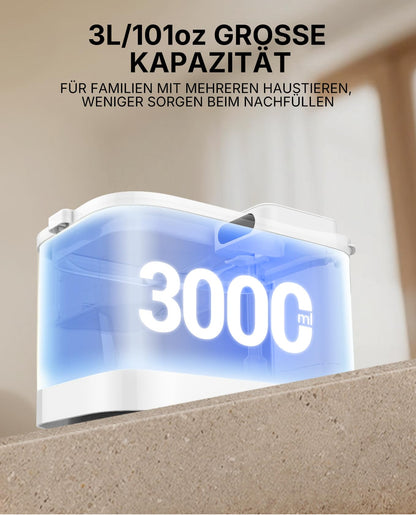 PETKIT Intelligenter Trinkbrunnen 3L, Edelstahl, kabellos mit App