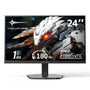 Minifire MFG24F4L Gaming Monitor Full HD 24 Zoll 180Hz 1ms. Schwarzer, rechteckiger Bildschirm zur Gaming-Anzeige.