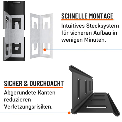 baudim Schwerlastregal BUDGET Steckregal schwarz 180x60x40 cm
