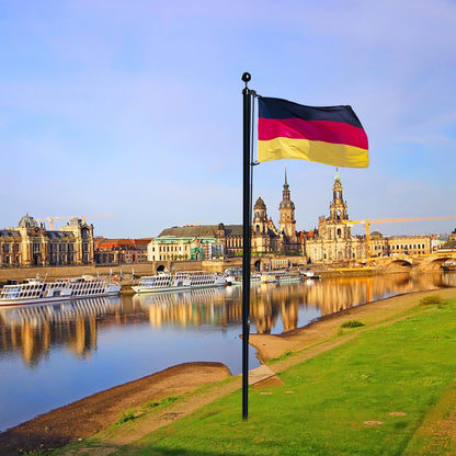 NQ Fahnenmast Set 6 m, Aluminium, höhenverstellbar, schwarz