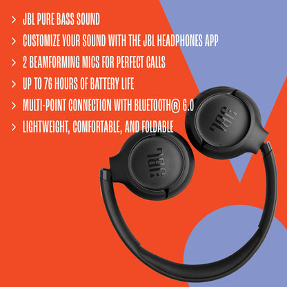JBL Tune 530 BT Wireless On-Ear Kopfhörer, Bluetooth 6.0, Violett