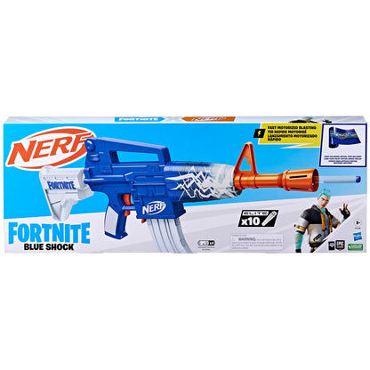 Nerf Fortnite Blue-Shock Dartblaster motorisiert, 10 Darts