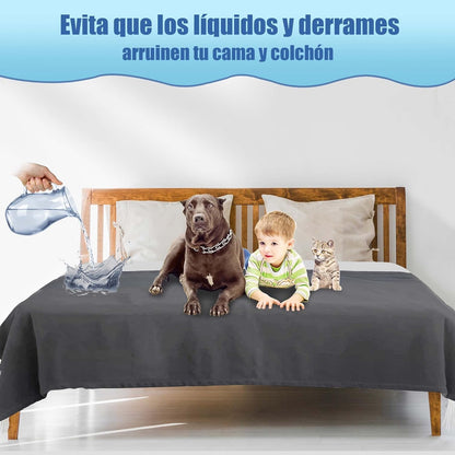 Bedding Aid Wasserdichte Schutzdecke – Dunkelgrau/Hellgrau 152x203cm
