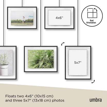 Umbra Exhibit Foto Collage Bilderrahmen Set – Schwarz, 5 Bilder